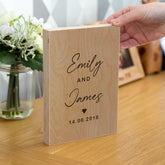 Custom Wooden Frame Block By KreateSquare with Oak Wood Finish Engrave for Couple Valentine Wedding Anniversary Gift for Him & Her